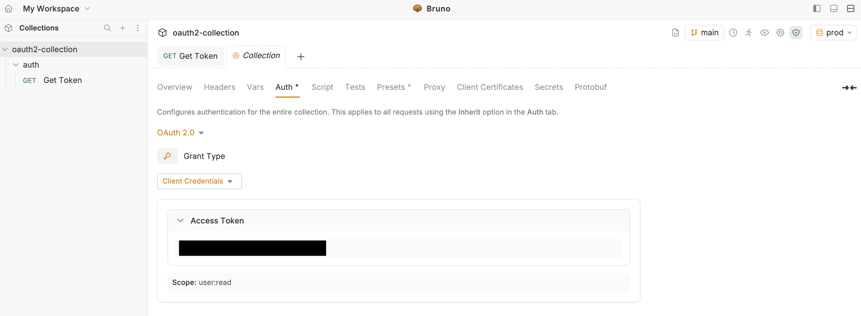Get Access Token from Collection
