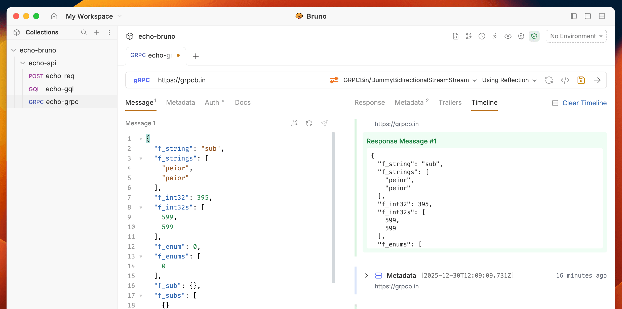 gRPC Response Timeline