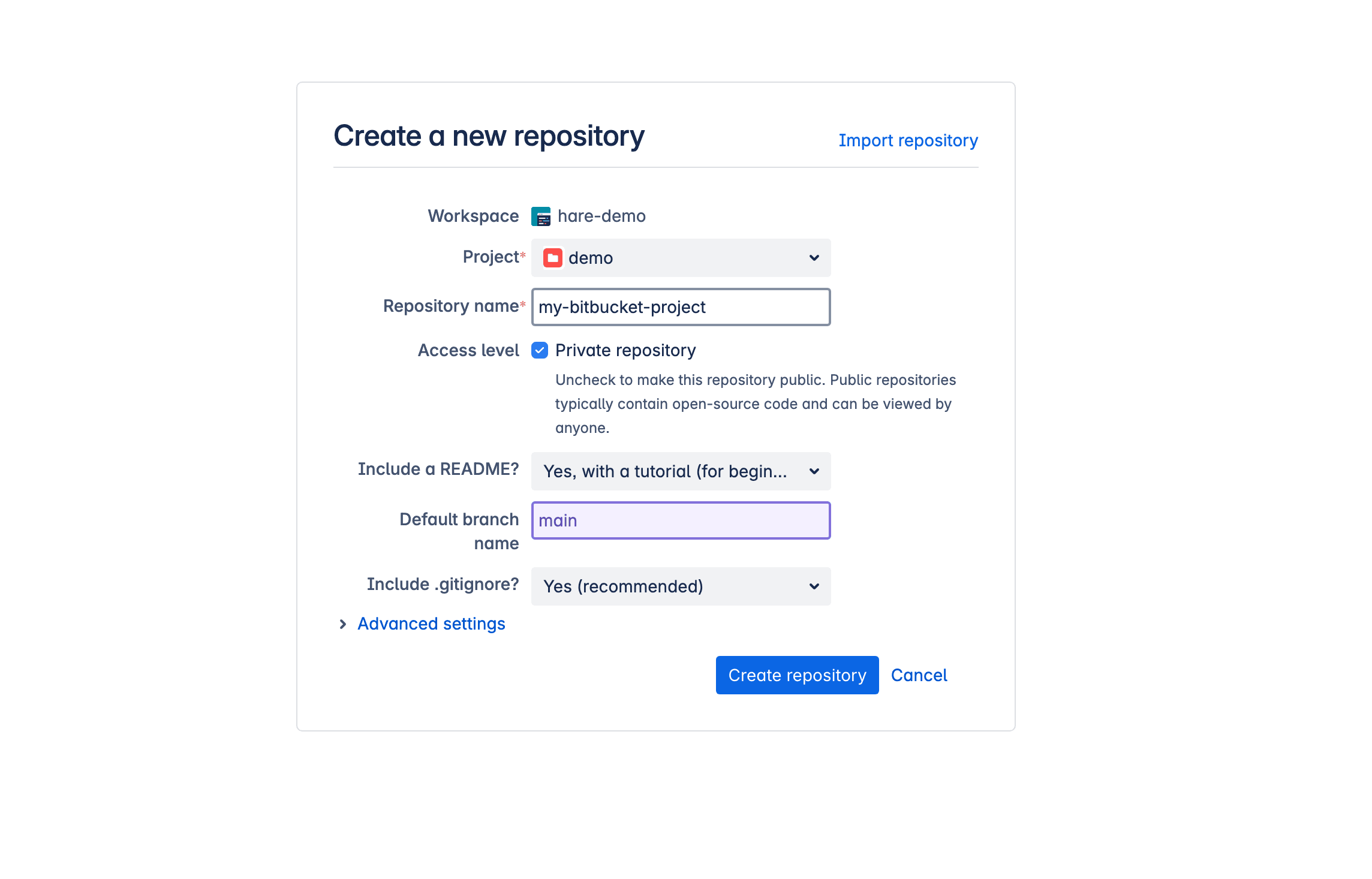 bitbucket-create-repository