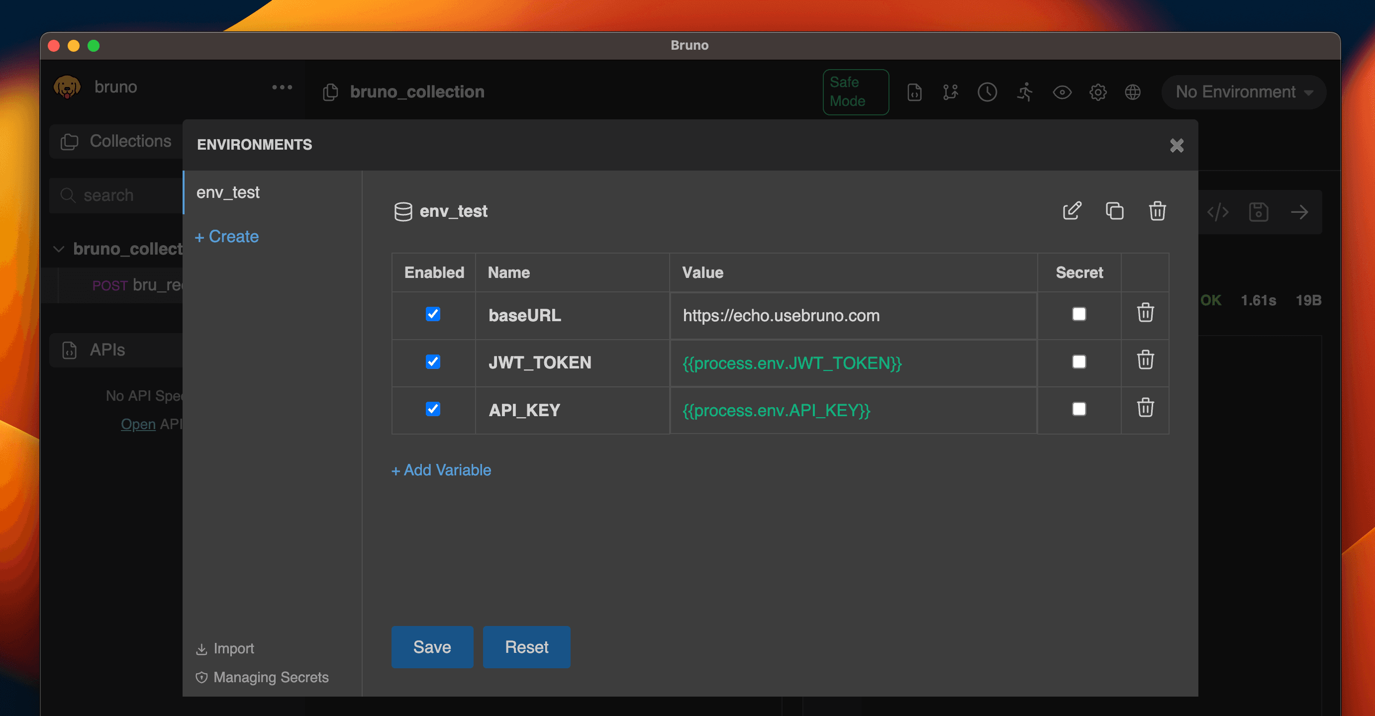 dot env vars