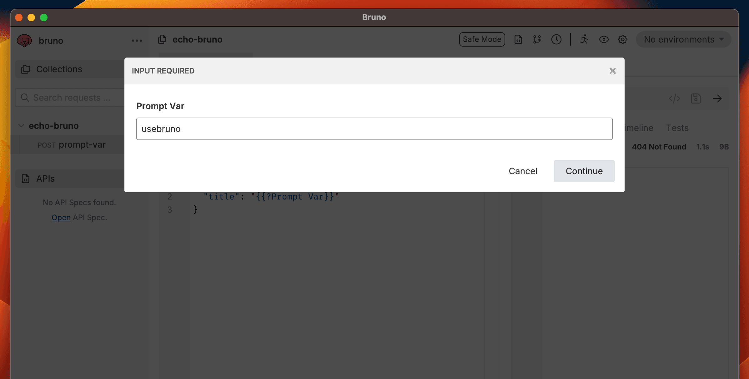 Prompt Variable Dialog