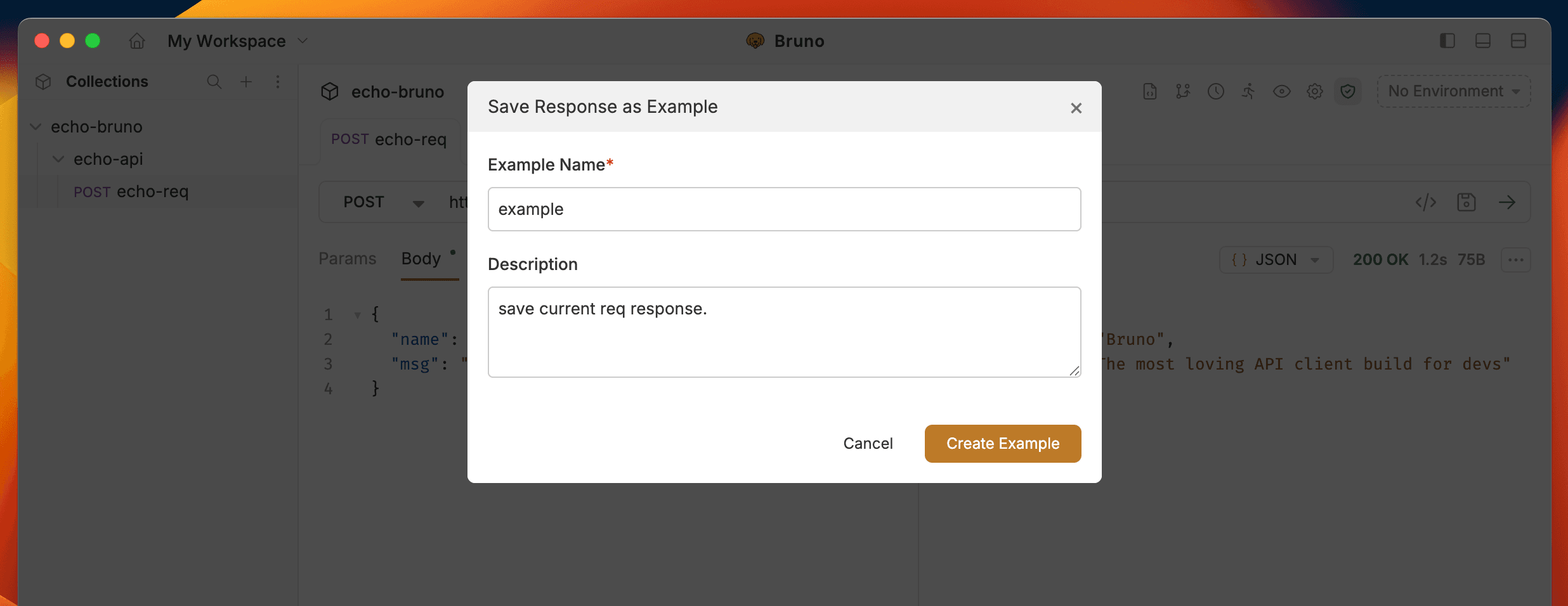 Save Response Dialog