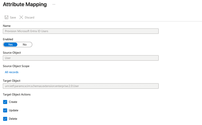 Configure attribute mappings