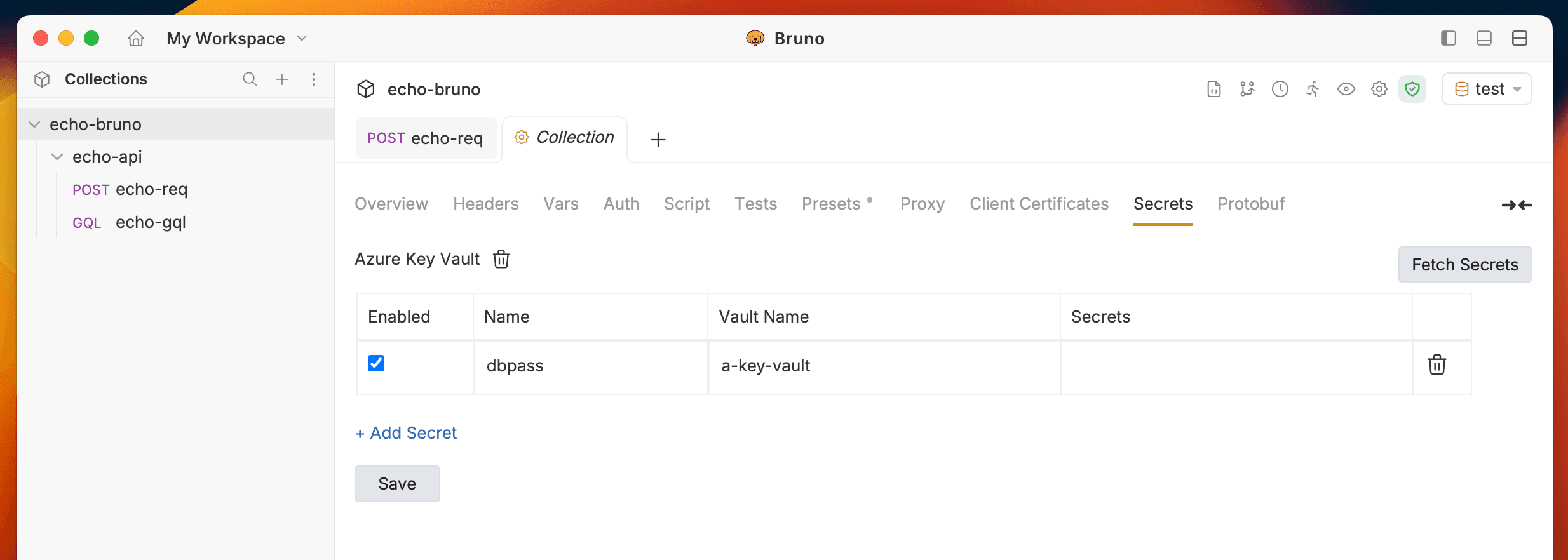 Azure Key Vault Dialog Box