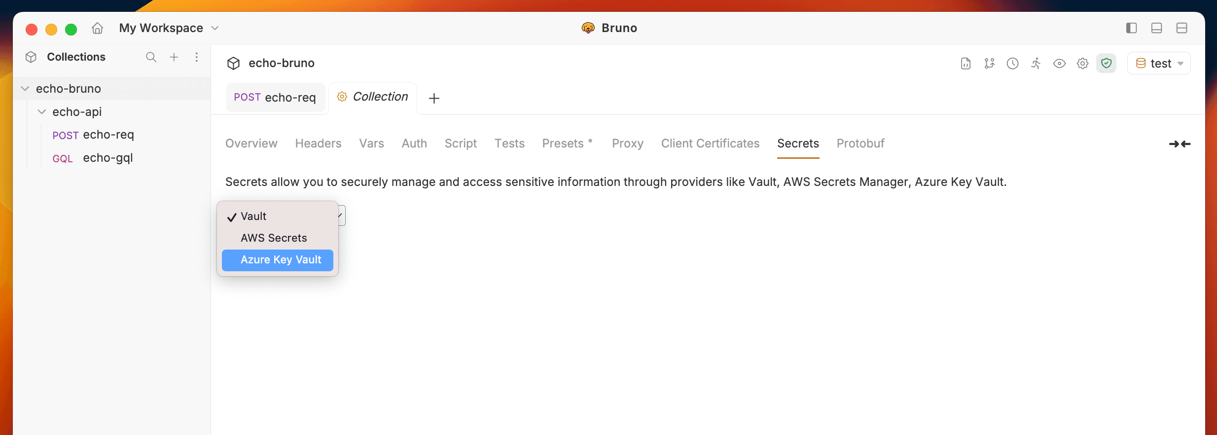 Select Azure Key Vault Provider