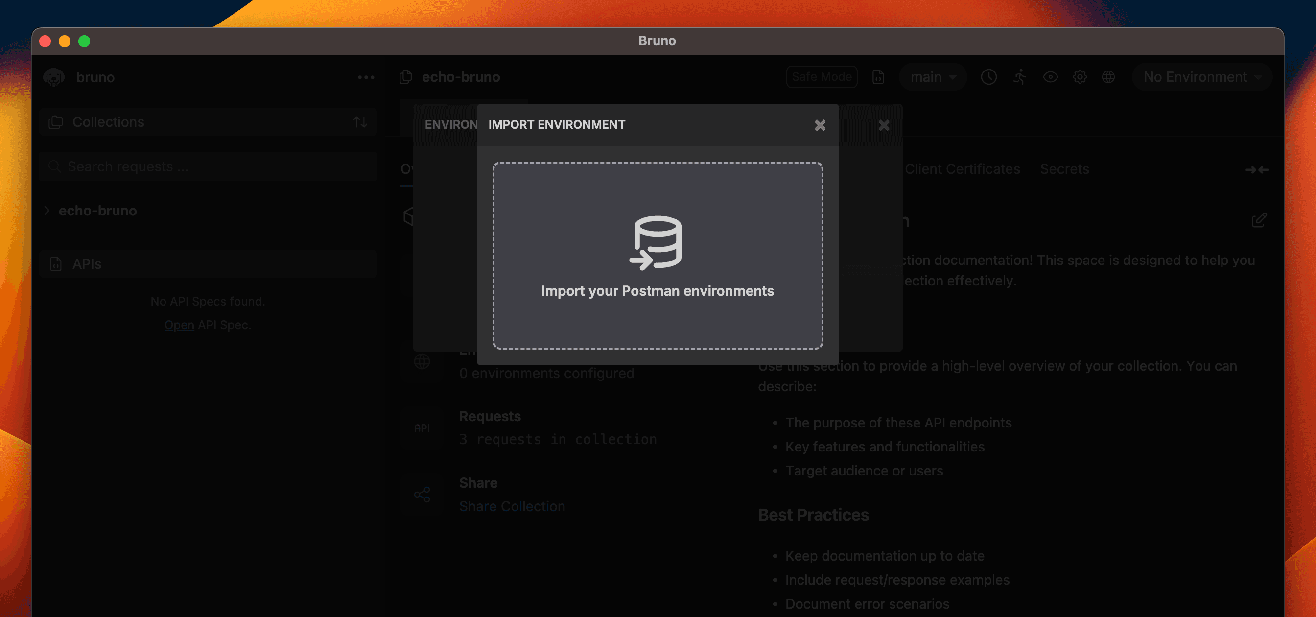 Import Postman Environment