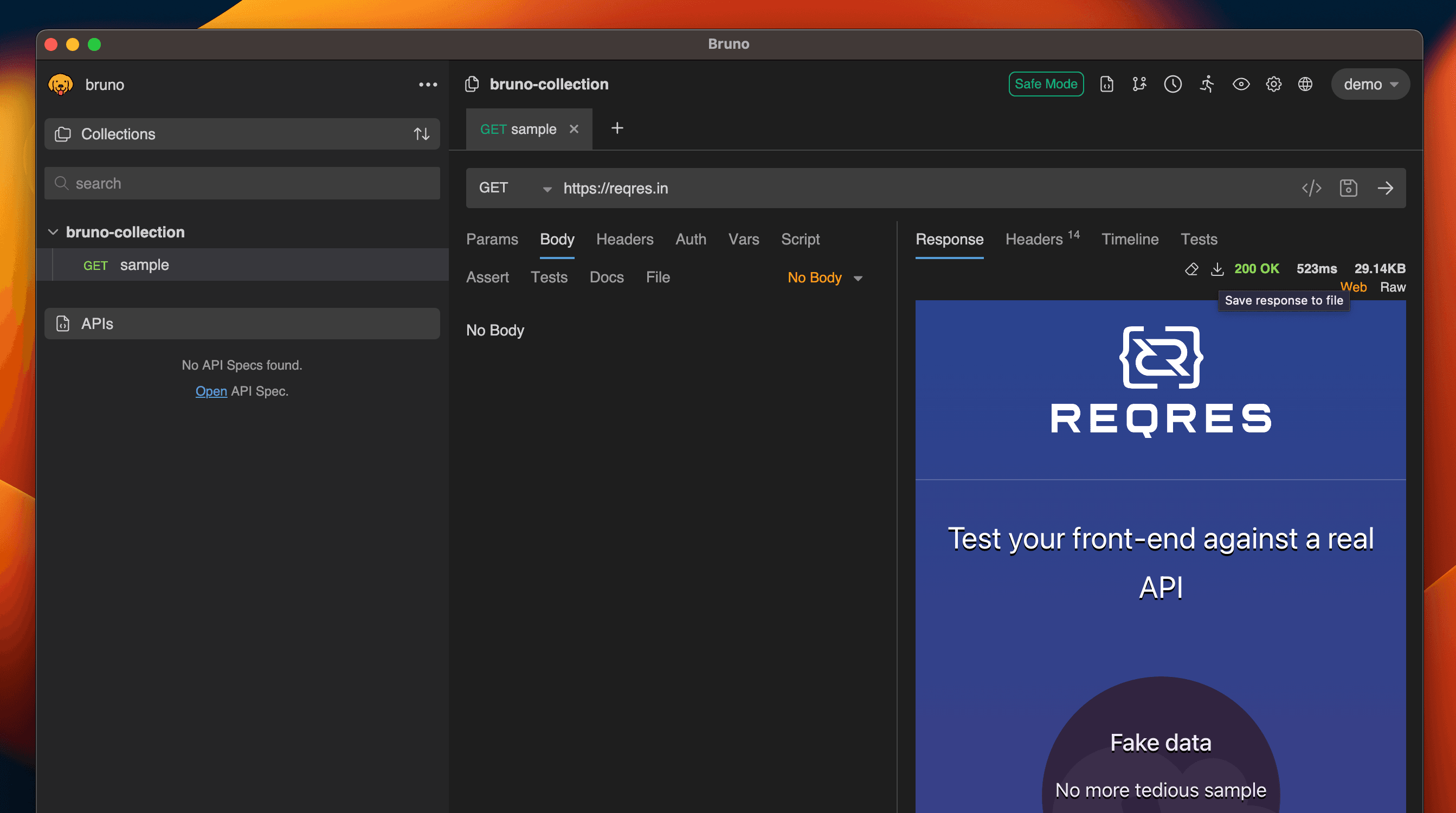 Save Response to File